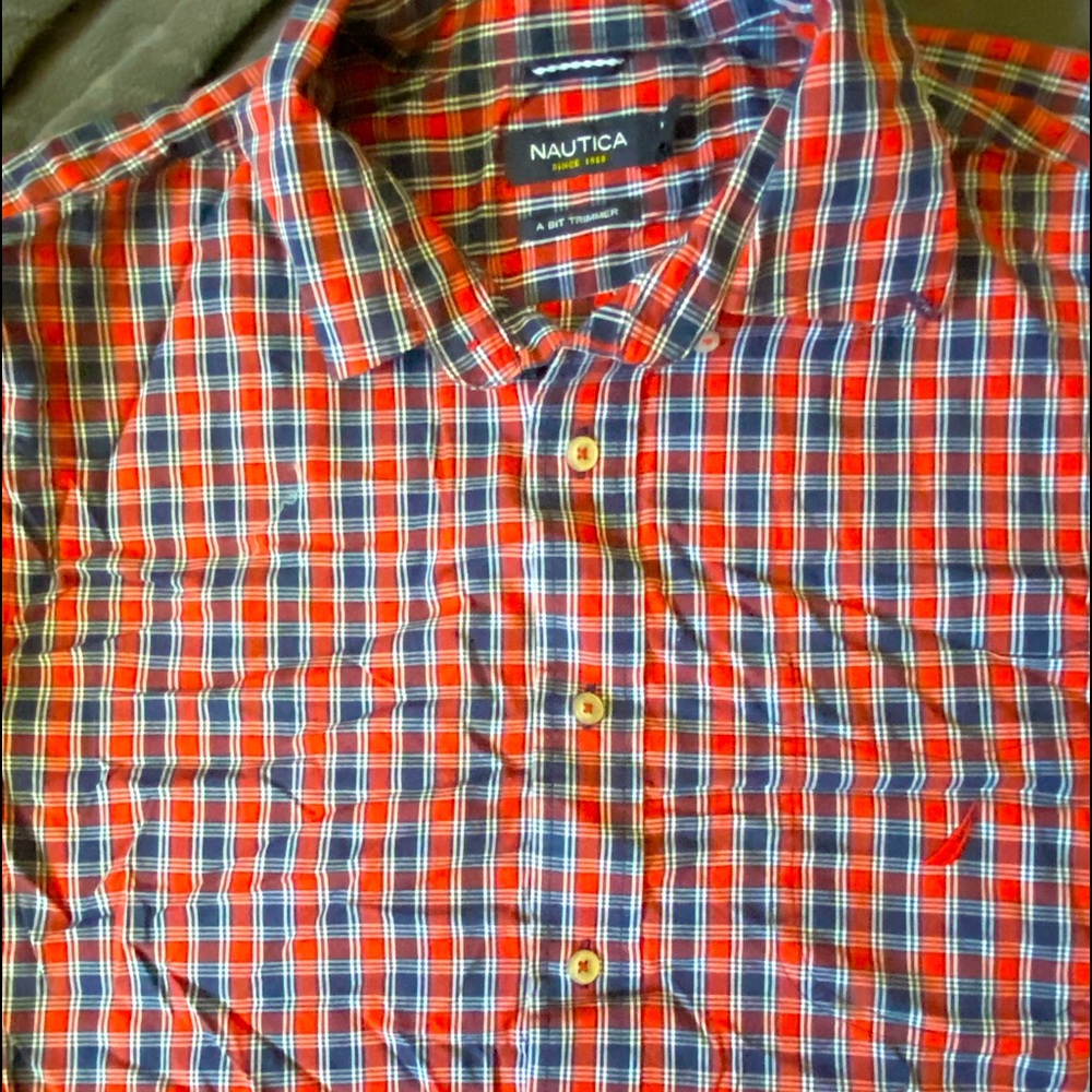 Mens Nautica button down long sleeve size Large